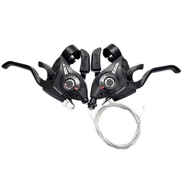 Alavanca de Câmbio Alumínio EZ Fire 8V com Manete Preta Sunward - A2